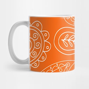 Mandala Pattern Orange and White Halloween Fall Autumn Season Mug